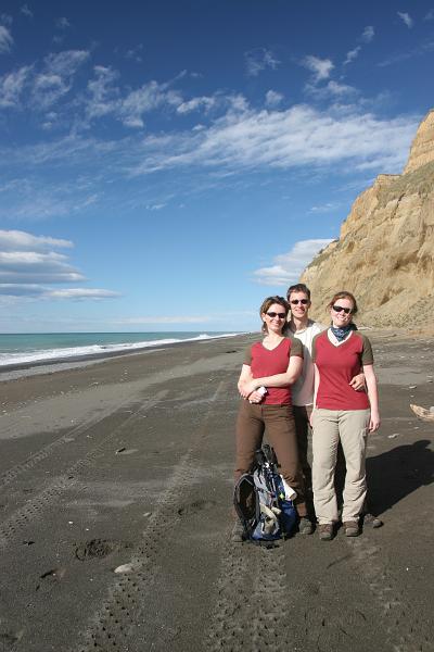 Manu, Anja & Markus am Strand von Kaikoura