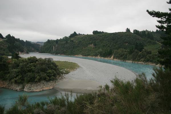 Eine Flussbiegung von oben